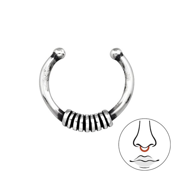 Sterling Silver Bali Nose Ring - Picture 1 of 1